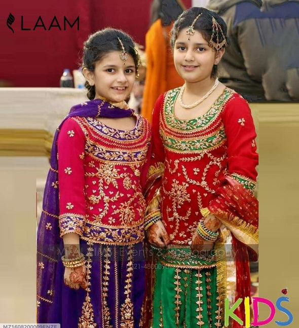 2 pcs girl lawn embroidered unstitched suit