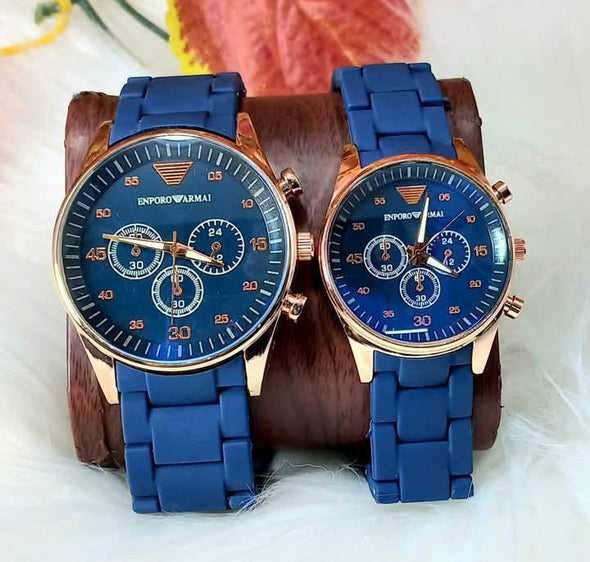 couple watches/stainless steel quartz watches-2 pcs unisex analogue timepieces