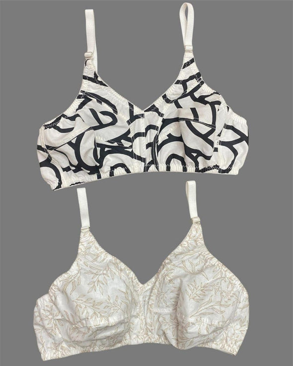 BRAWS FOR GIRL/cotton printed light weight non -padded bra -pack of 2