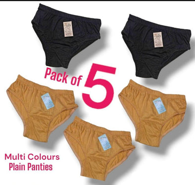 5 pack panties/cotton plain panties,pack of 5